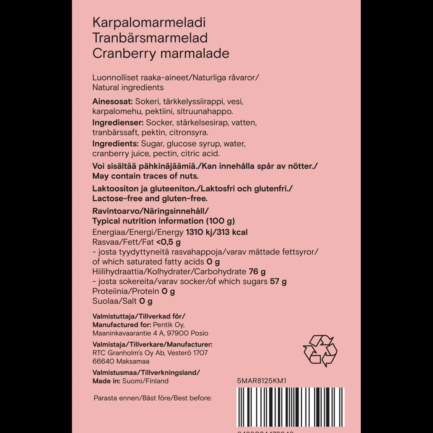Pentik Herkut^Karpalo Marmeladimakeinen Multi