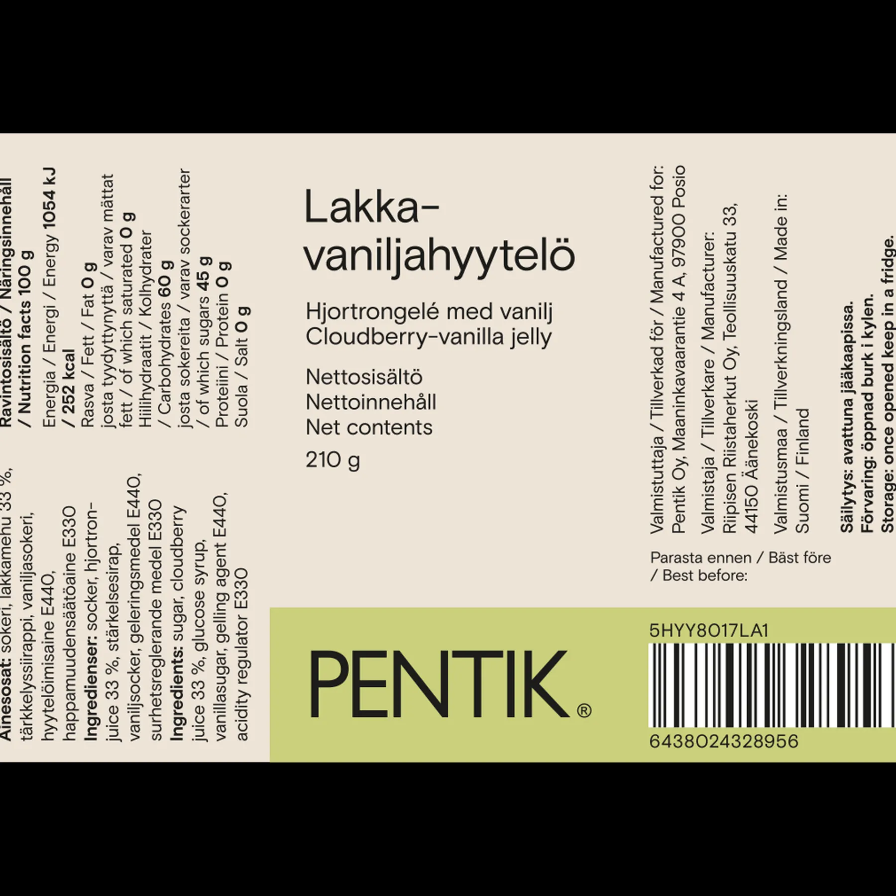 Pentik Herkut^Lakka-Vaniljahyytelö Määrittelemätönväri