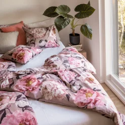 Pentik Vuodevaatteet^Pioni Pussilakanasetti Vaaleanpunainen